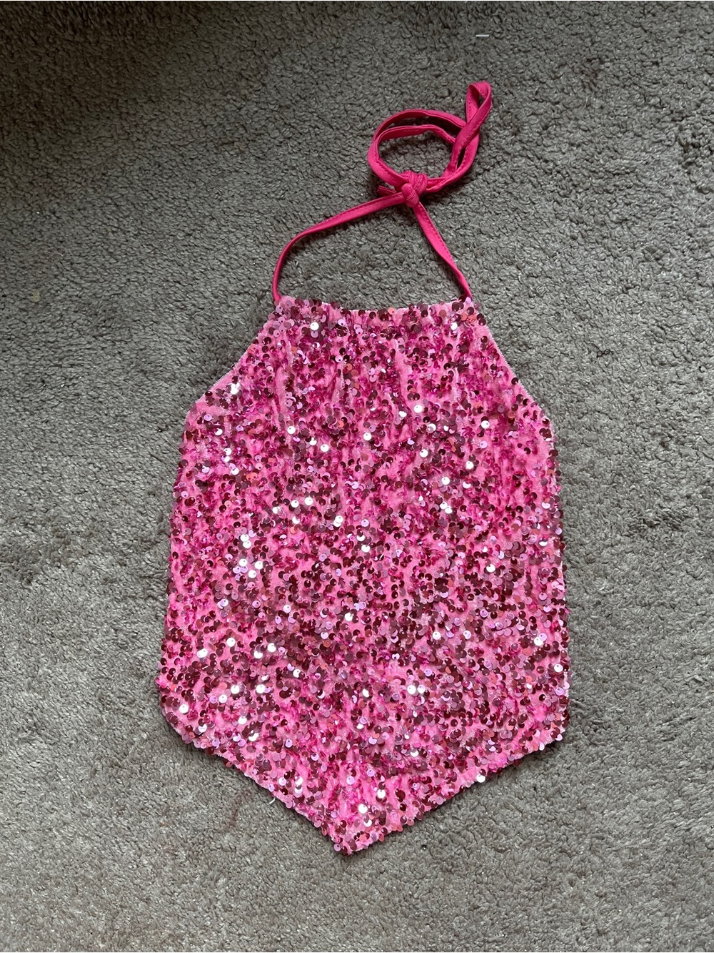 Pink Sequin Halter Top